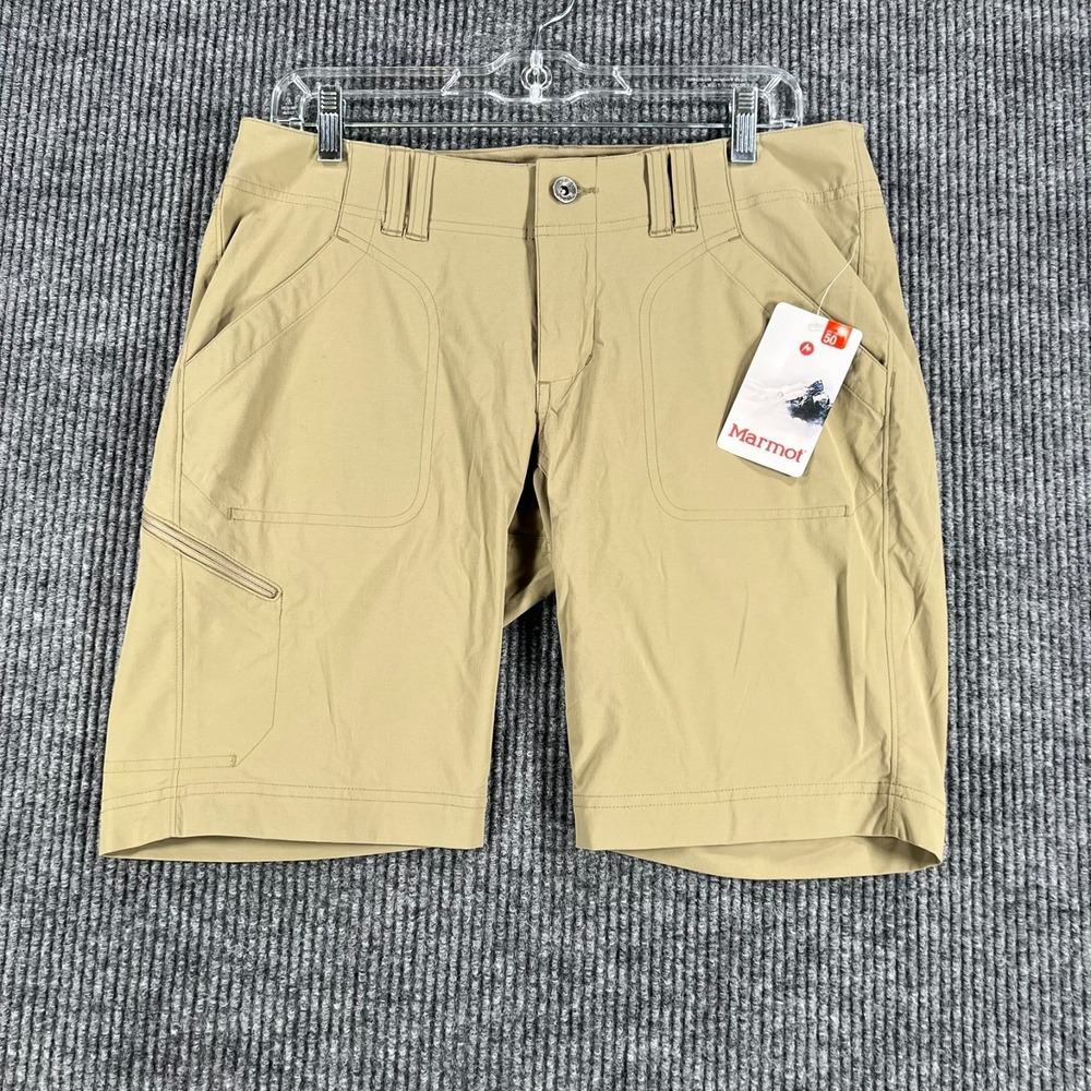 Marmot Lobo Shorts Womens Size 8 Beige Chino Outdoor Casual Hiking Camping New